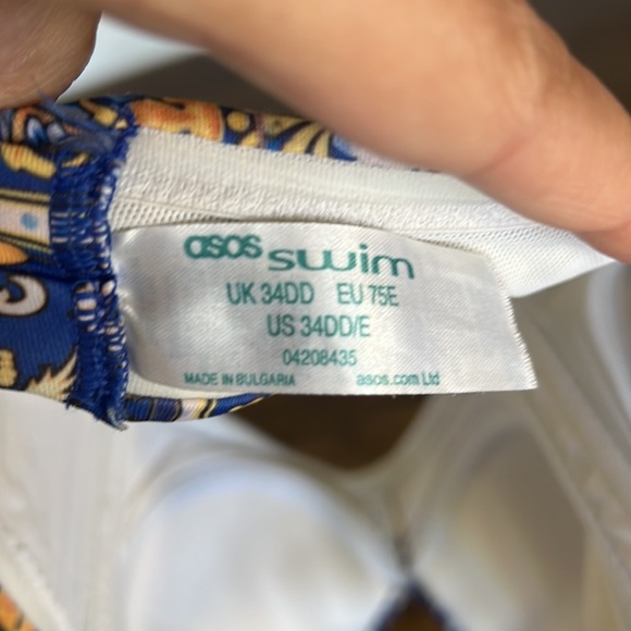 ASOS Swim Bikini Set Size US 8 Bottoms 34DD Top - Picture 4 of 4